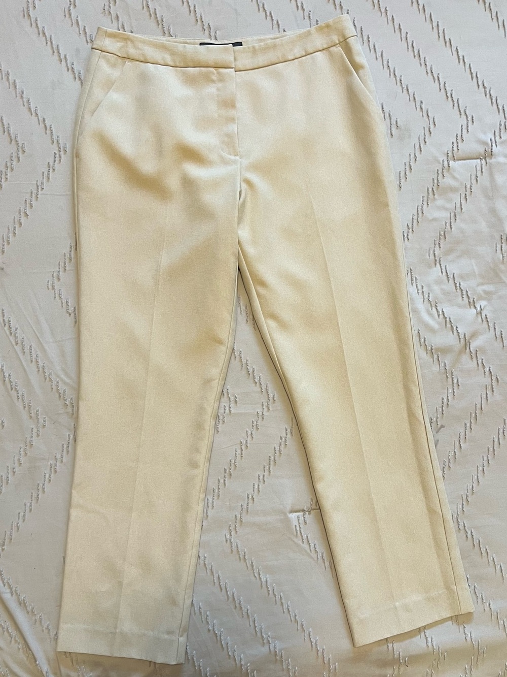 Bossini Cream Ivory Cropped Dress Pants Ankle Length Size S